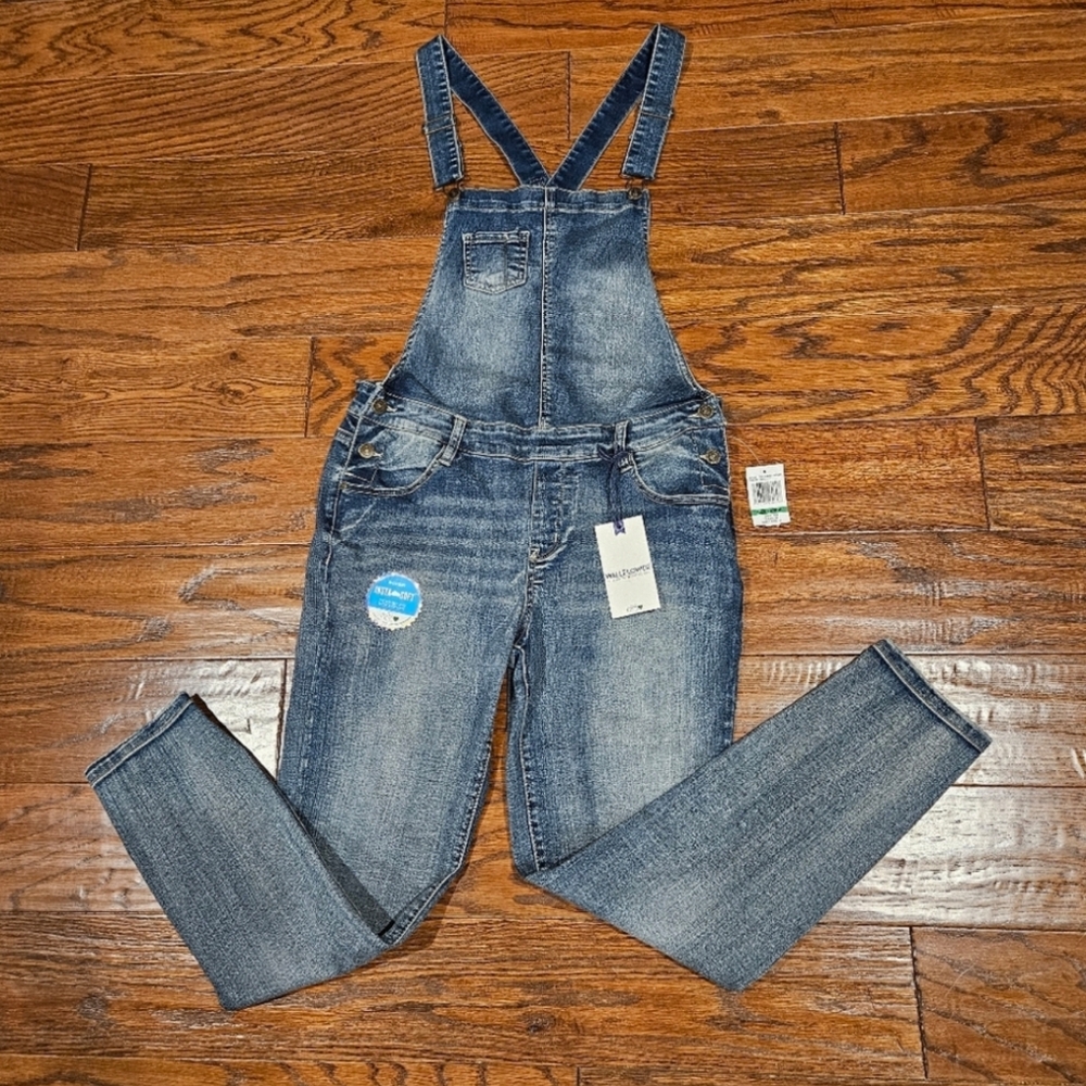 NWT WALLFLOWER Junior's Denim Overalls - Size Large - Picture 2 of 11